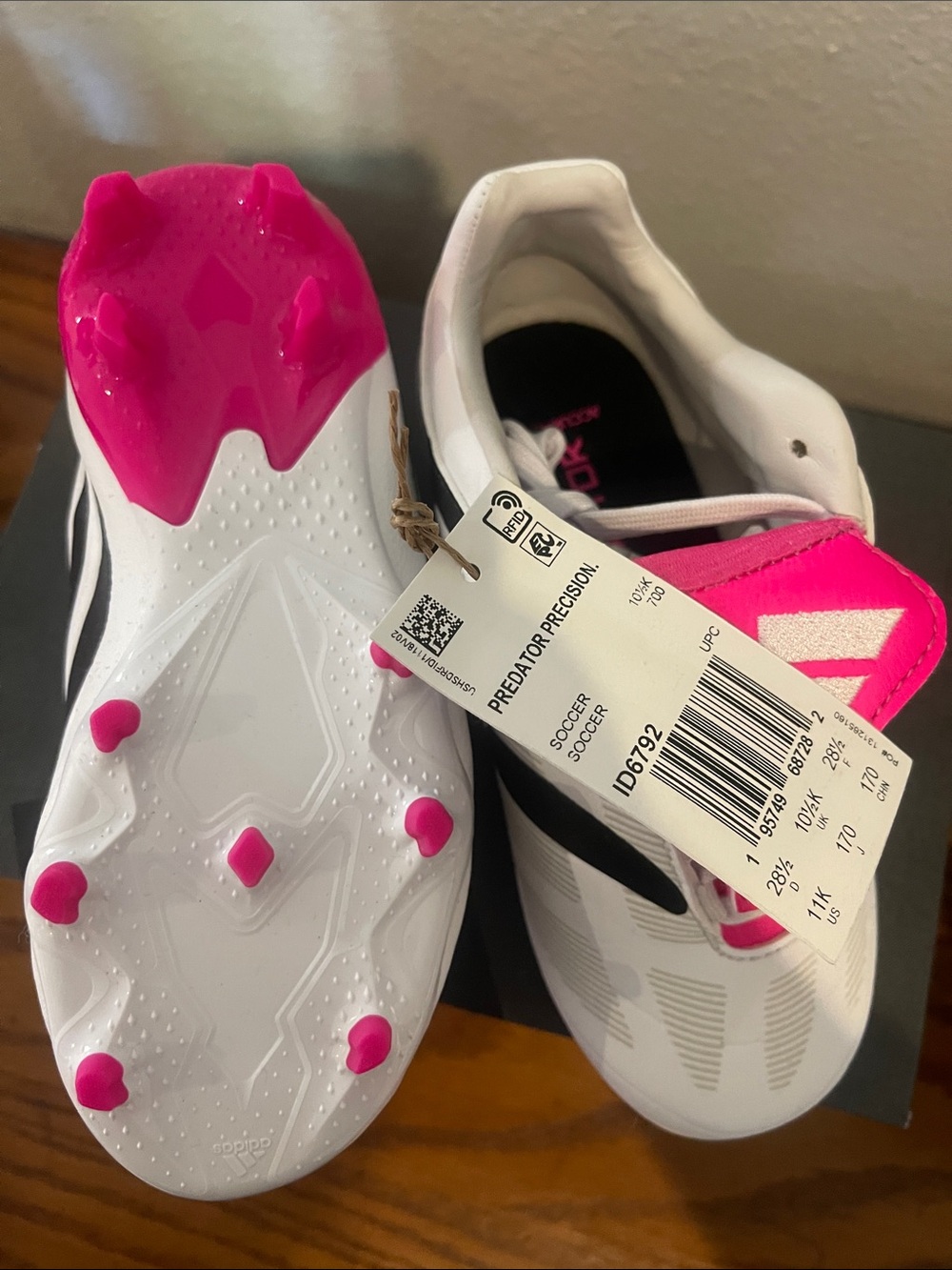 adidas Predator Precision Soccer Cleats - White & Pink - Picture 2 of 4